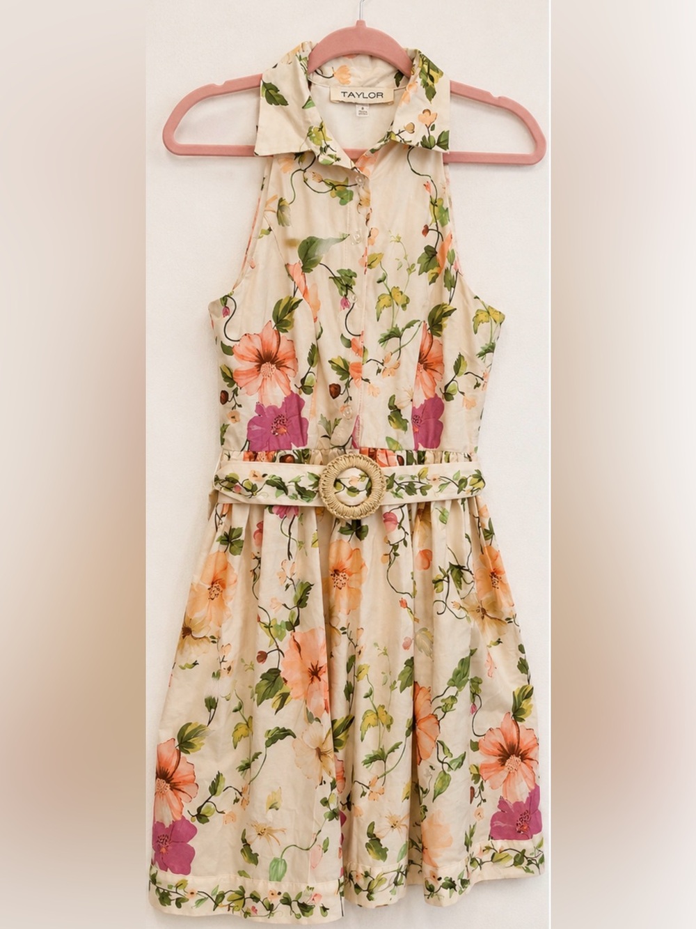 Taylor Floral Sleeveless Belted Dress nwt – Size 6